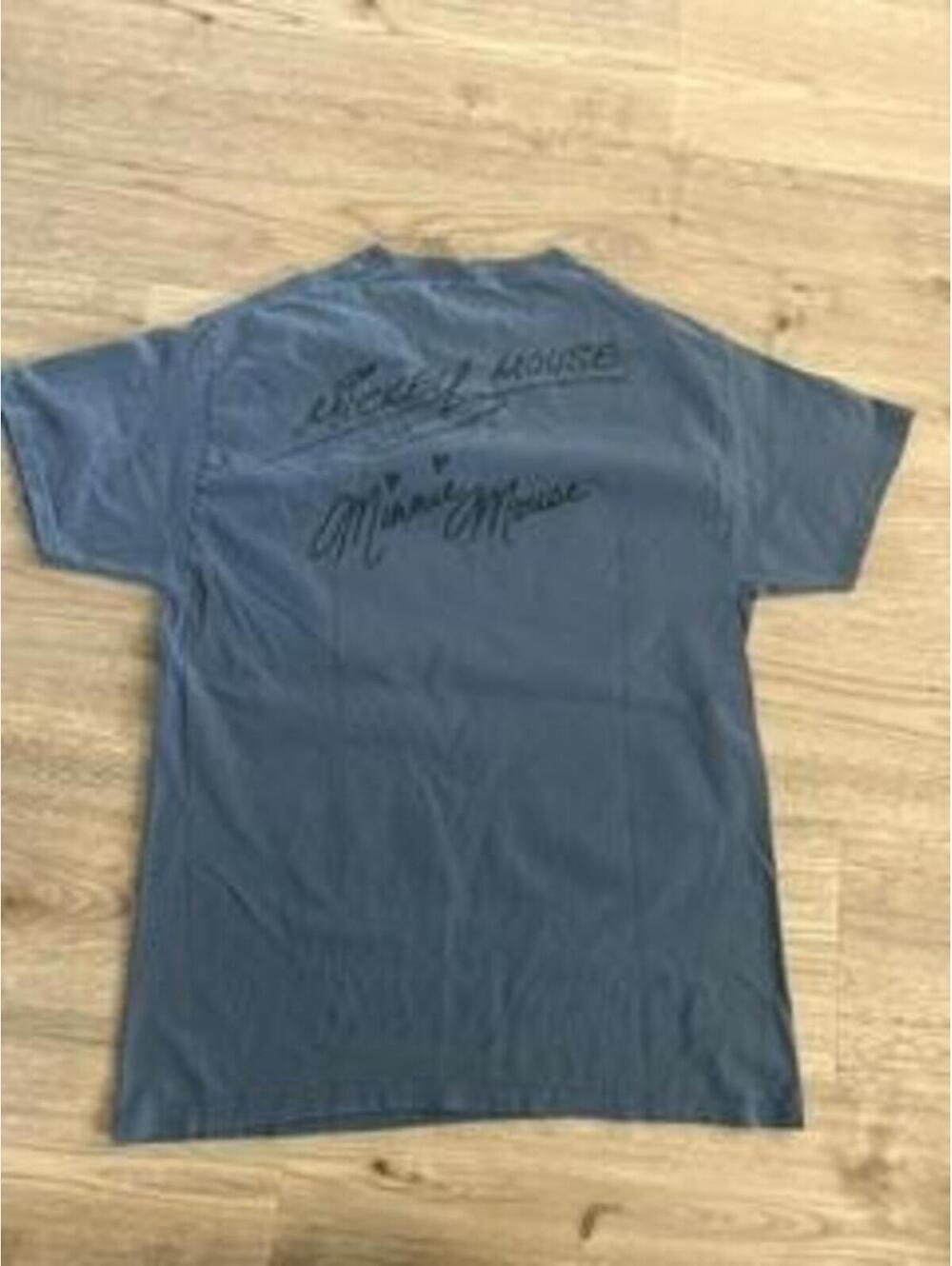Disney Mickey Minnie Mouse Sketch Graphic T-Shirt Mens Medium Blue Cotton Blend - Picture 4 of 5